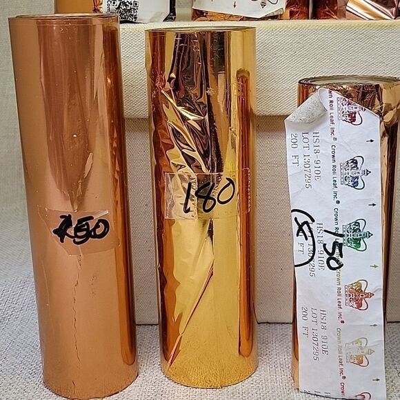 Crown Leaf  Foil Rolls - Rose Gold,Copper (Set 5) - Picture 3 of 6